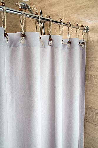 Hemp Shower Curtain Ice Grey 143cm Width - Click Image to Close